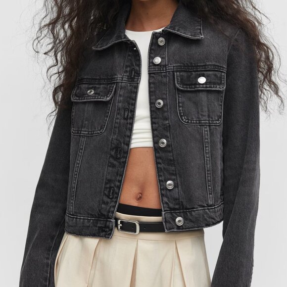 Mango Jackets & Blazers - Mango Black Pocketed Denim Jacket/NWT/XXL